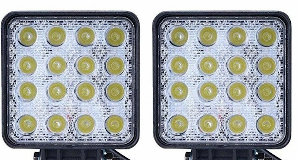 Proiectoare Led Off Road TP-1648 48W 16 12V-24V PATRATE - Set 2 Bucati