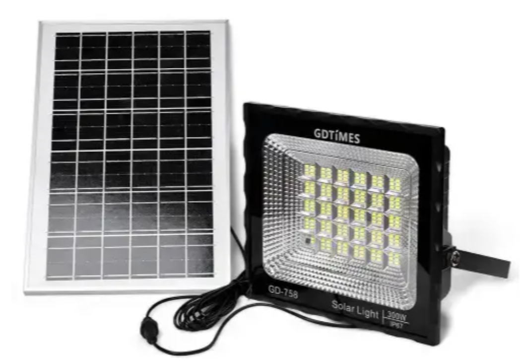 Proiector LED SMD cu panou solar si telecomanda 300W 6000K GD758