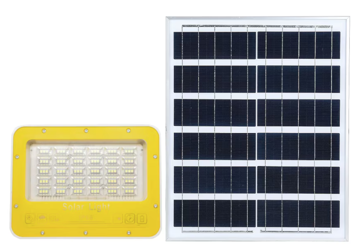 Proiector solar 100W GALBEN cu indicator de incarcare si telecomanda