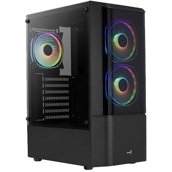 Quantum v3 Midi-Tower, RGB, Tempered Glass - Negru