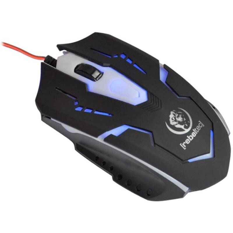 Rebeltec Mouse gaming Rebeltec Cobra RBLMYS00019, Optic, 4 butoane, USB, 2400 DPI, Negru