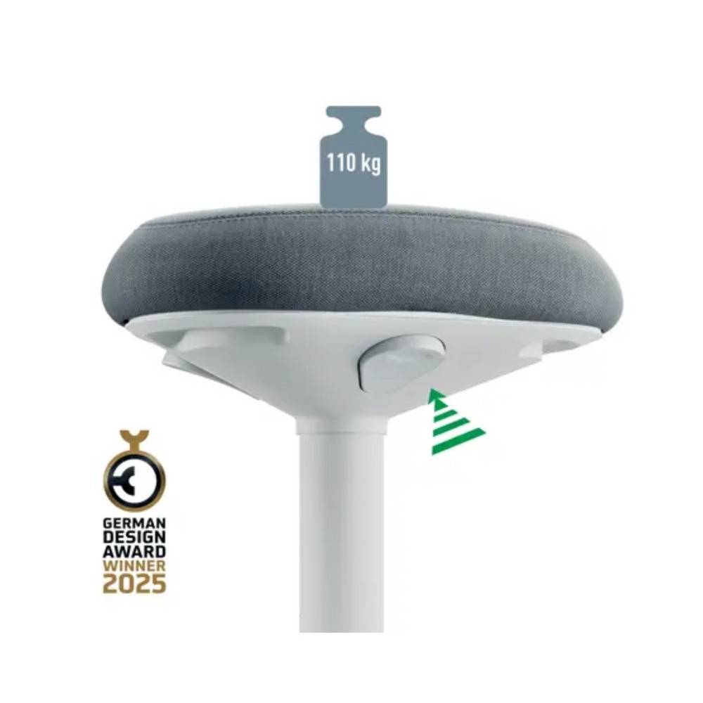 Scaun ergonomic Leitz Ergo, poziție șezut/ în picioare, înălțime reglabilă (47-64 cm), gri-cărbune