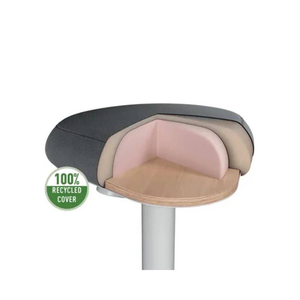 Scaun ergonomic Leitz Ergo, poziție șezut/ în picioare, înălțime reglabilă (57-82 cm), gri-pastel