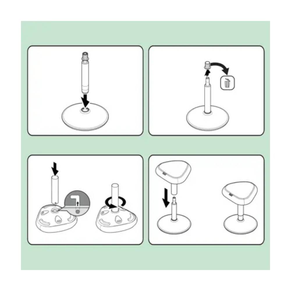 Scaun ergonomic Leitz Ergo, poziție șezut/ în picioare, înălțime reglabilă (57-82 cm), gri-pastel