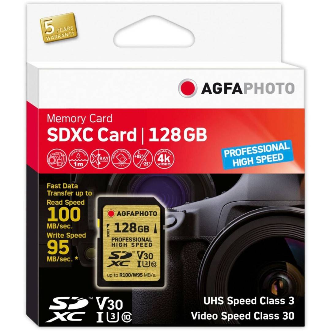 SDXC UHS I 128GB Professional High Speed U3 V30