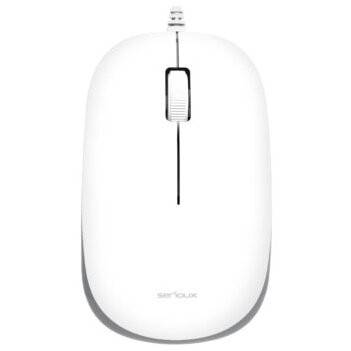 Serioux Mouse Serioux cu fir SRX9800WHT, USB, 1000 dpi, ambidextru, Alb-Gri