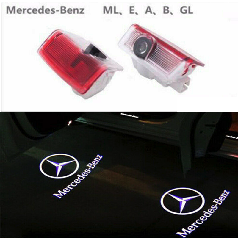 Set 2 Holograme LED cu LOGO MERCEDES BENZ pentru Portiere