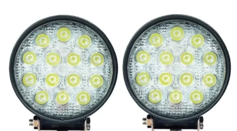 Set 2 Proiectoare LED TP-1642 auto offroad 42W 12V-24V 3520 lumeni ROTUNDE