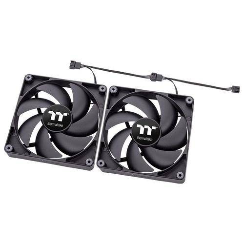 Set 2 Ventilatoare Thermaltake CT120, CL-F147-PL12BL-A, 4 Pin PWM, 2000RPM (Negru)