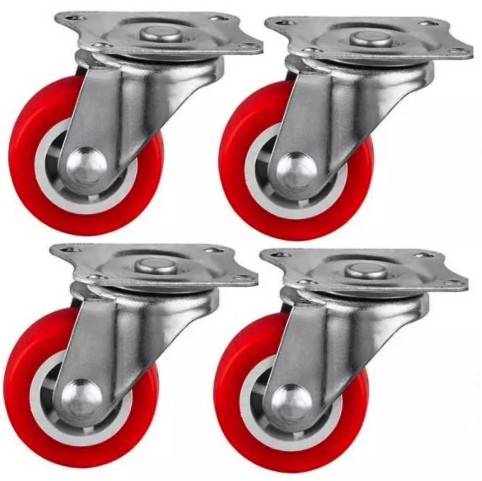 Set 4 Roti 40mm Rosii Pivotante Rosii ROTILE culoarea ROSU