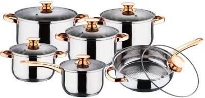 Set 6 Oale inox VL8013 grele din Otel inoxidabil cu Capac 