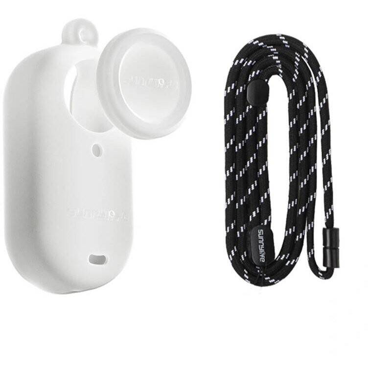 Silicone case with a leash Sunnylife for Insta360 GO 3S (white)