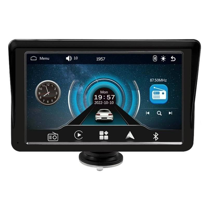 Sistem Multimedia Techstar® Apple Carplay/Android 7094P, Ecran Tactil, 7 Inch 1080P Full HD, Bluetooth, Mirror Link/Card TF/USB/AUX, Negru