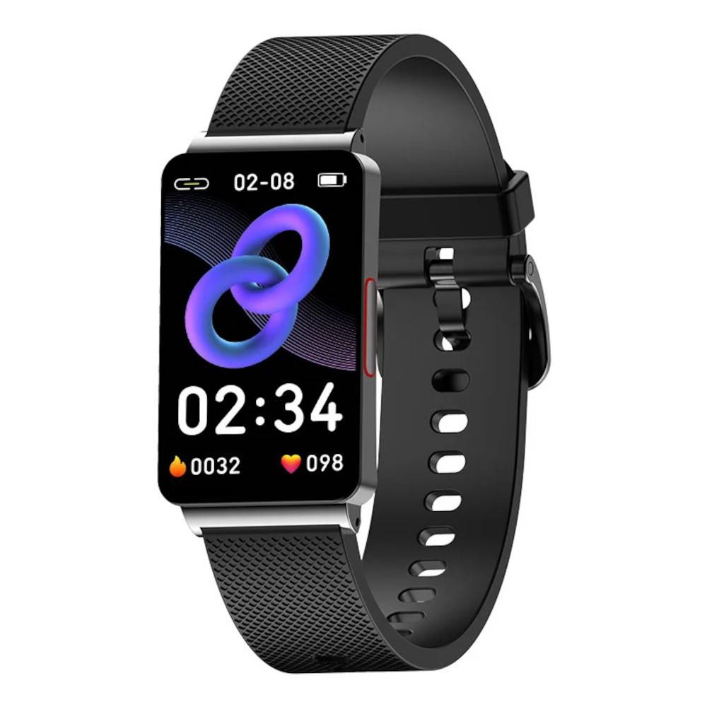 Smartband iSEN EP08 Negru, 1.57, HD, ECG, Glicemie, Ritm cardiac, Presiune sanguina, Oxigen, Monitorizare somn, Bt v5.1, IP67, 210mAh