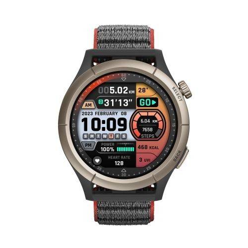 Smartwatch Amazfit Cheetah Pro, Bluetooth, Amoled GPS, Zepp OS, 36.8mm (Negru/Auriu)