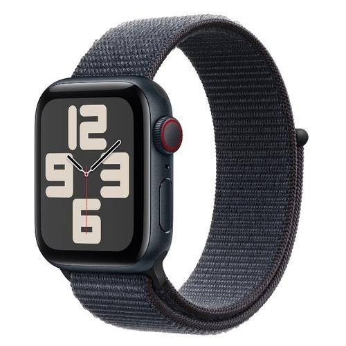 Smartwatch Apple Watch SE (2024), GPS, Cellular, Carcasa Midnight Aluminium 40mm, ecran LTPO OLED, 32GB, curea Ink Sport Loop (Albastru)