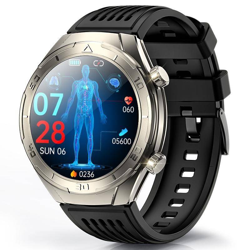 Smartwatch iSEN FD02 Silver, 1.46HD, Imbunatatire somn, Glicemie, PPG+ECG, HR, Apel Bt, SOS, Asist. vocal, Ingrijire de la distanta