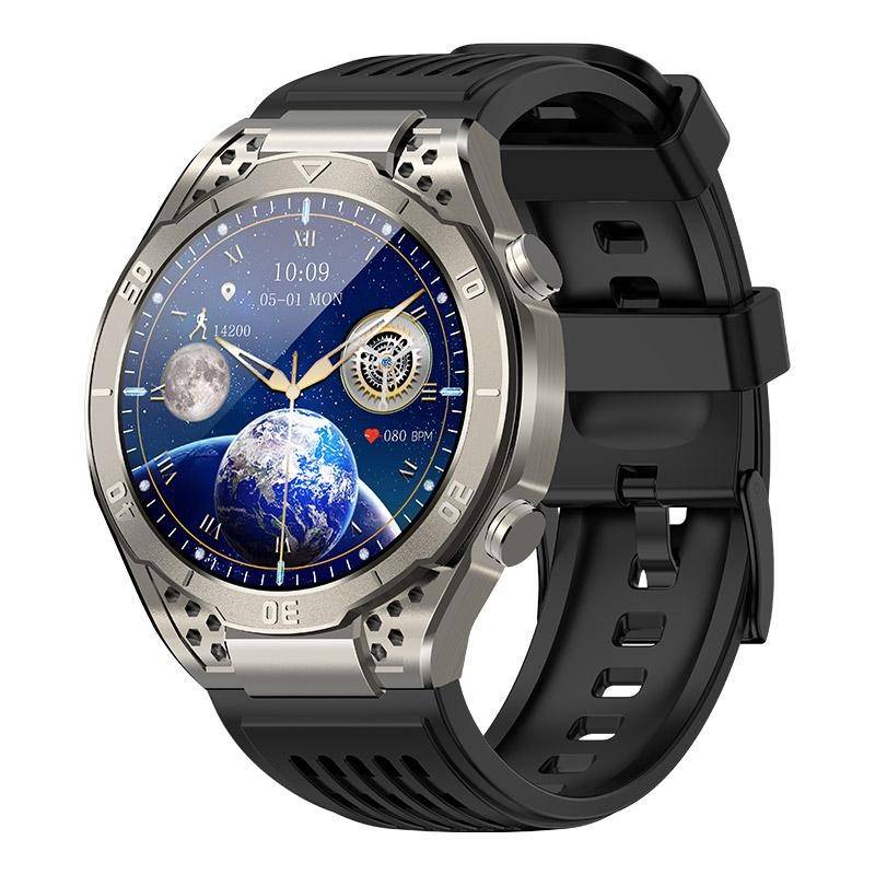 Smartwatch iSEN JA01 Silver, AMOLED 1.43HD, Glicemie, Apel Bt, Apel SOS, Asist. vocala, Nivel radiatii, EKG, Acid uric, Lipide sange, Masa corporala