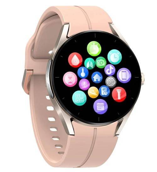 Smartwatch iSEN KS05, Display IPS HD 1.32inch, Bluetooth, Waterproof IP67, ECG, Ritm cardiac, Presiune sanguina, Glicemie, Oxigen (Roz)