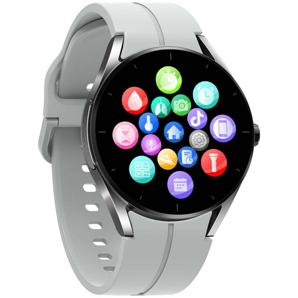 Smartwatch iSEN KS05 Silver, 1.32 IPS HD, ECG, Ritm cardiac, Presiune sanguina, Glicemie, Oxigen, Bluethoot call, Bt v5.1, IP67, 185mAh