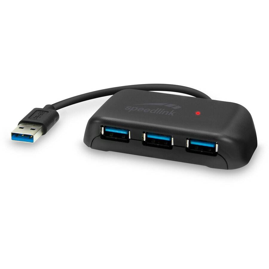 Speed Link Hub USB SpeedLink Snappy Evo, 4 porturi, USB 3.0, USB 3.1 Gen 1, USB 3.2 Gen 1, Negru