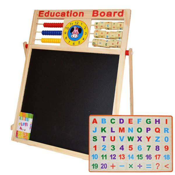 Tabla magnetica de scris cu doua fete si socotitoare Education Board Mare 46cm x 41cm