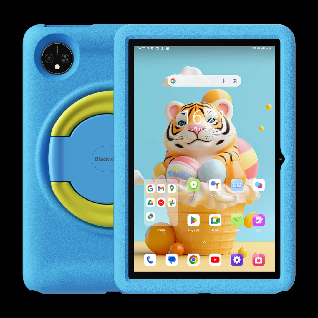 Tableta Blackview Tab 80 Kids Albastru, 4G, HD IPS 10.1 , Android 14, 12GB RAM(4GB+8GB extensibil), 64GB ROM, 8MP+13MP, Unisoc Tiger T606, 7680mAh, Face Unlock, DualSim