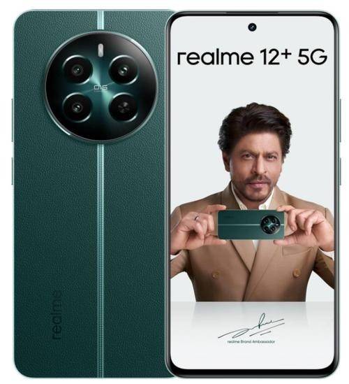 Telefon Mobil Realme 12+, Procesor Mediatek Dimensity 7050 Octa-Core, AMOLED 6.67inch, 8GB RAM, 256GB Flash, Camera Tripla 50 + 8 + 2 MP, Wi-Fi, 5G, Dual SIM, Android (Verde)