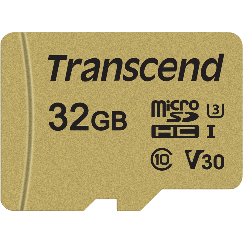 Transcend Gold 500S microSD w/adp (V30) R95/W60 32GB