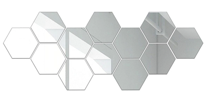 UB Set 50 Oglinzi Design Hexagon MICI 8 x 8 - Oglinzi Decorative Acrilice Cristal - Diamant - Fagure 50 bucati/set