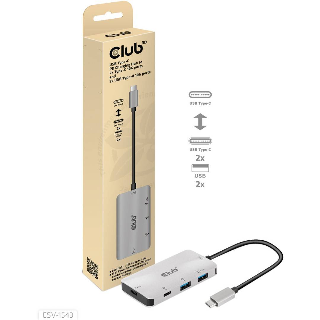 USB Gen2 Type-C PD Charging to 2x Type-C 10G ports and 2x USB Type-A 10G ports