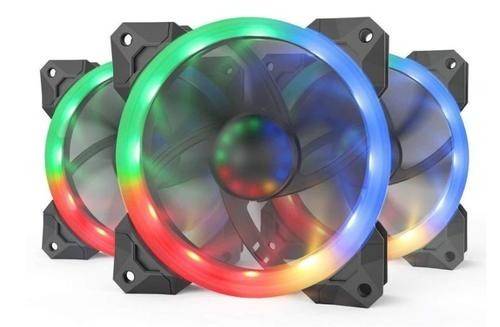 Ventilator Redragon F008, 120mm, Iluminare RGB, 3 buc. (Negru)