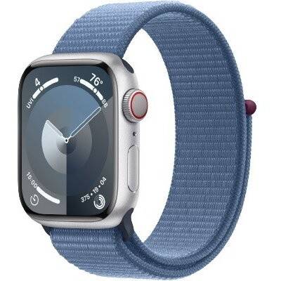 Watch Series 9 GPS + Cellular 41mm Silver Aluminium Case with Winter Blue Sport Loop