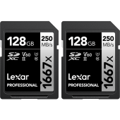 128GB SDXC Pro 1667X UHS-II U3 R250/W120 (V60) - 2pack