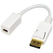 1x DisplayPort Male - 1x miniDisplayPort Female, v1.1a, alb