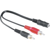 1x Jack 3.5 mm Female - 2x RCA Male