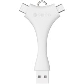 1x USB 2.0 Male - 1x microUSB 2.0 Male, 1x USB tip C Male, alb