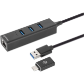 3-Port USB 3.0 Typ-C/A Combo + Adaptor Retea