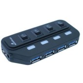 4-Port USB 3.0 extern Negru