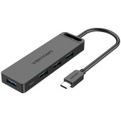 5in1 cu 4 porturi USB 3.0 și cablu USB-C TGKBB 0,15 m Negru