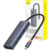 6 în 1 UltraJoy USB-C cu HDMI4K@60Hz+4xUSB 3.0+PD (gri spațial)