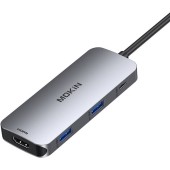 7 în 1 USB-C la 2x USB 3.0 + 2x USB-C + SD + Micro SD + HDMI (argintiu)