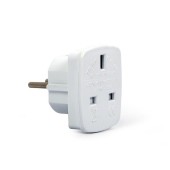 A-AC-UKEU-001 UK socket la EU Schuko, 7.5 A, Alb