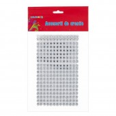 Accesorii creație Colorarte, diamante plastic argintii, 5 mm, autoadezive, blister 260 buc