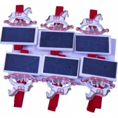 Accesorii creație Colorarte, lemn - cârlig cal, colorat, 3.5cm, set 6 buc