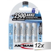 Acumulator/Incarcator 12x4 maxE NiMH bat. 2500 Mignon AA 2400 mAh