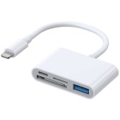 Adapter Lightning do USB OTG Joyroom S-H142 czytnik kart SD, microSD (biały)