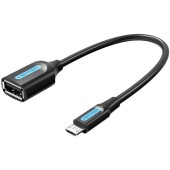 Adapter OTG micro USB męski do USB-A żeński Vention CCUBB 2A 0.15m (czarny)