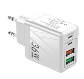 Adaptor Alimentare ALB 2 USB + 2 USB C 36W Incarcator Rapid si Cablu Iphone