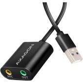 Adaptor AXAGON ADA-12, 1x USB, 2x Jack 3.5 mm (Negru)